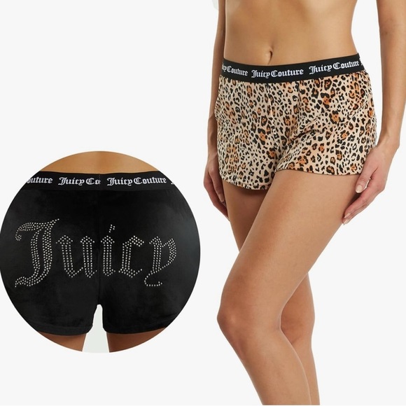 JUICY COUTURE 2 PACK VELVET FLEECE SLEEP & LOUNGE SHORTS - Picture 5 of 13